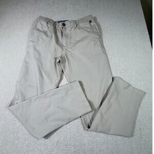 Chubbies Mens Large Khaki Elastic Waist Zip Front Casual Vacation Travel Pants
